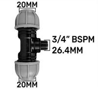 AP Supplies Mdpe Tee 20mm - 3/4 Bspm - 20mm