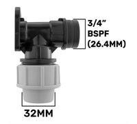 AP Supplies Mdpe Wall Flange 32mm 3/4 Bspf