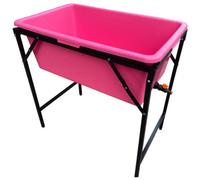 AP Supplies Pink Dog Bath With Drain Valve Black And Stand