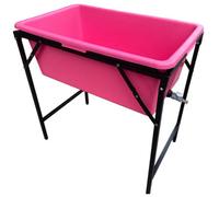 AP Supplies Pink Dog Bath With Drain Valve Wl And Stand