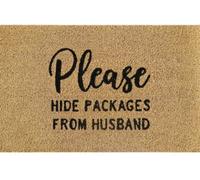 AP Supplies Please Hide Packages From Husband Doormat 60Cm X 40Cm - Durable, Non-Slip, Eco-Friendly, Absorbent Coir Mat For Indoor/outdoor