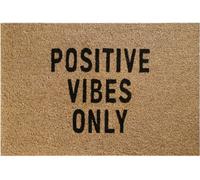 AP Supplies Positive Vibes Only Doormat 60Cm X 40Cm - Durable, Non-Slip, Eco-Friendly, Absorbent Coir Mat For Indoor/outdoor
