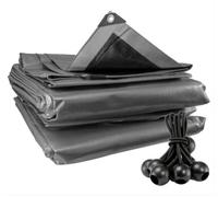 AP Supplies Silver Tarpaulin 2m x 3m, XL-Grade, 10 Bungee Balls