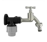 AP Supplies Wall Flange Kit 20mm Mdpe + Bib Nickle Tap & Snap On