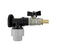AP Supplies Wall Flange Kit 20mm Mdpe - Bib Valve + Brass 13mm Barb