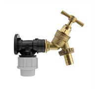 AP Supplies Wall Flange Kit 20mm Mdpe - Brass Garden Tap 1/2" Barb