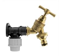 AP Supplies Wall Flange Kit 20mm Mdpe - Brass Garden Tap 1/2" Snap On
