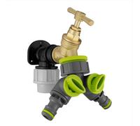 AP Supplies Wall Flange Kit 20mm Mdpe - Brass Tap & Two Way Splitter