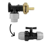 AP Supplies Wall Flange Kit 20mm Mdpe - Geka & In Line Valve + 1/2"barb