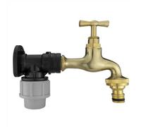 AP Supplies Wall Flange Kit 20mm Mdpe - Polished Brass Bib Tap With Snap On