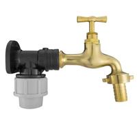 AP Supplies Wall Flange Kit 20mm MDPE, Polished Brass Tap