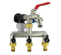 AP Supplies Wall Flange Kit 20mm Mdpe + Quick Connect Triple Metal Splitter Tap