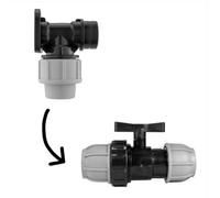 AP Supplies Wall Flange Kit 20mm Mdpe With In-Line Valve
