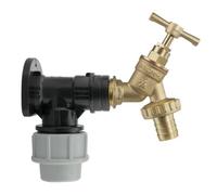 AP Supplies Wall Flange Kit 25mm MDPE, Brass Tap, 3/4in Barb