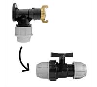 AP Supplies Wall Flange Kit 32mm Mdpe + 32mm Mdpe Valve + 3/4 Bsp Geka