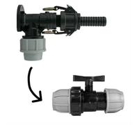 AP Supplies Wall Flange Kit 32mm Mdpe + 32mm Mdpe Valve + 3/4 Camlock Type B+E