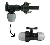 AP Supplies Wall Flange Kit 32mm Mdpe + 32mm Mdpe Valve + 3/4 Camlock Type F+C