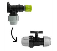 AP Supplies Wall Flange Kit 32mm Mdpe + 32mm Mdpe Valve + Direct Hose Connector