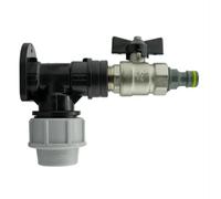 AP Supplies Wall Flange Kit 32mm Mdpe + Bib Valve + Click Lock Male Lime