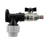 AP Supplies Wall Flange Kit 32mm Mdpe + Bib Valve + Click Lock Male Wl