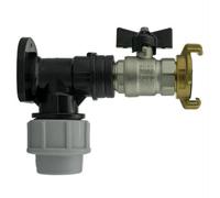 AP Supplies Wall Flange Kit 32mm Mdpe + Bib Valve + Geka