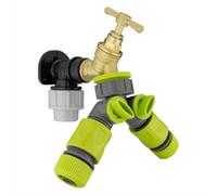 AP Supplies Wall Flange Kit 32mm Mdpe + Brass Bib Tap + Two Way Splitter + Connectors