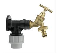 AP Supplies Wall Flange Kit 32mm Mdpe - Brass Garden Tap Snap-On Male