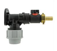 AP Supplies Wall Flange Kit 32mm Mdpe + In-Line Valve + 13mm Brass Barb