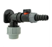 AP Supplies Wall Flange Kit 32mm Mdpe + In-Line Valve + 20mm Barb