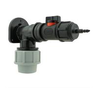 AP Supplies Wall Flange Kit 32mm Mdpe + In-Line Valve + 4mm Micro Barb