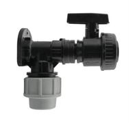 AP Supplies Wall Flange Kit 32mm Mdpe + Large Plastic Valve 3/4 Bsp