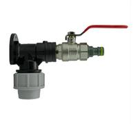 AP Supplies Wall Flange Kit 32mm Mdpe + Lever Valve + Quick Connect Male