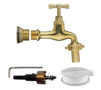 AP Supplies Water Butt Brass Kit 3/4 With 15mm Barbed Polished Brass Tap And Drill Bit