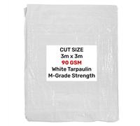 AP Supplies White M-Grade Tarpaulin 3M X 3M