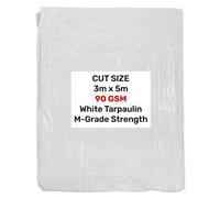 AP Supplies White M-Grade Tarpaulin 3M X 5M