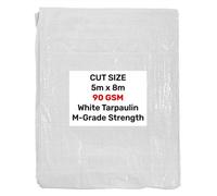 AP Supplies White M-Grade Tarpaulin 5M X 8M