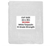 AP Supplies White M-Grade Tarpaulin 6M X 8M
