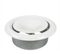 AP Supplies White Metal Extract Ceiling Valve 125mm - Anemostat Sv Air Ventilation Diffuser
