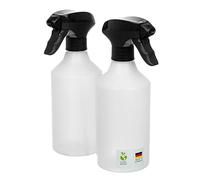 AP Sustainable Green PE Spray Bottle, 2 x 500 ml, Atomiser with Adjustable Spray Head, for Plants, Cleaning and Household, Chemical-Resistant Spray Bottle Made of Bio-Based Plastic