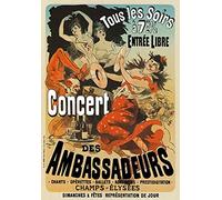 AP133 Vintage French Paris Concert Des Ambassadeurs Ballet Theatre Show Champs Elysees Advertising Poster Re-Print - A2+ (610 x 432mm) 24" x 17"