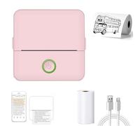 APAAZO Doodle Dash Printer, Portable Notebuddy Mini Printer, Portable Mini Printer Myminiprinter, Mini Note Buddy Printer, Bluetooth Inkless Sticker Printer (Pink)