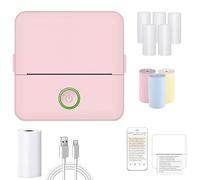 APAAZO Doodle Dash Printer, Portable Notebuddy Mini Printer, Portable Mini Printer Myminiprinter, Mini Note Buddy Printer, Bluetooth Inkless Sticker Printer (Pink Suit)