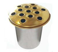 APAC 12CM QUALITY ALUMINIUM MEMORIAL GRAVE VASE, GRAVE POT INSERT BRITISH MADE 12CM (GOLD TOP)