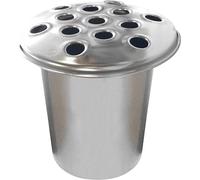 APAC 12CM QUALITY ALUMINIUM MEMORIAL GRAVE VASE, GRAVE POT INSERT BRITISH MADE 12CM (SILVER TOP)