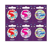 Apac 5th Birthday Badge (Pack of 6) Apac Multicolor
