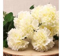 Apac Artificial Flowers Carnation Bush - Cream, Silk Flowers Perfect for Home Wedding Party Decorations Flower Arrangements