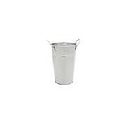 APAC Galvanized Metal Flower Vase (20cm H x 13cm Dia), Set of 3, Rustic Farmhouse Tall Flower Bucket with Handle, Galvanized Zinc Planter for Outdoor Indoor Home Décor