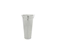 APAC Galvanized Metal Flower Vase (38cm H x 17cm Dia), Set of 2, Rustic Farmhouse Tall Flower Bucket with Handle, Galvanized Zinc Planter for Outdoor Indoor Home Décor