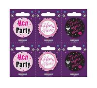 Apac Hearts Hen Party Badge Set (Pack of 6) Apac Multicolor