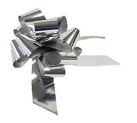 Apac Packaging Ltd Large Plain Pull Bow - Ideal As Gift Wrap, Florist, Wedding Bow (Metallic Silver, 3)